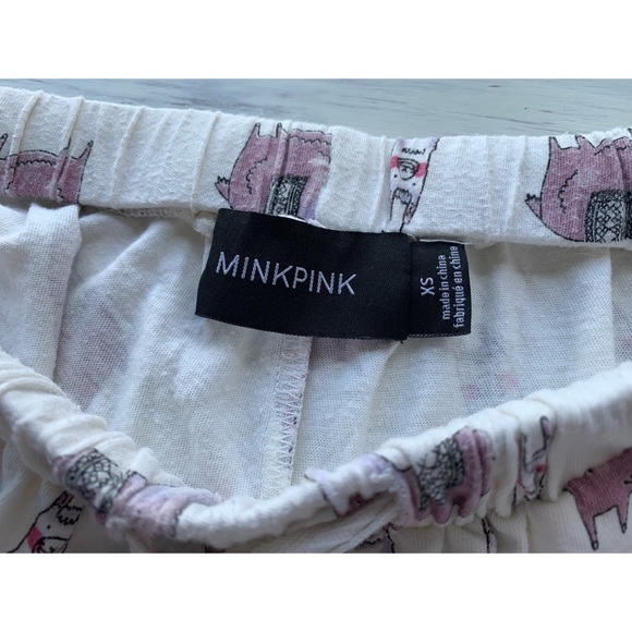 XS, MINKPINK, cream and purple llama print pajamas - Picture 6 of 7